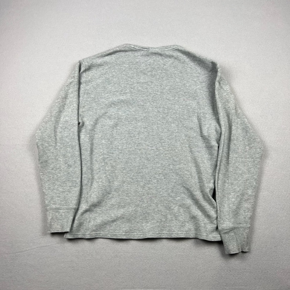 Polo Ralph Lauren Mens M Grey Waffle Knit Thermal Long Sleeve Base Layer Shirt - Picture 4 of 8